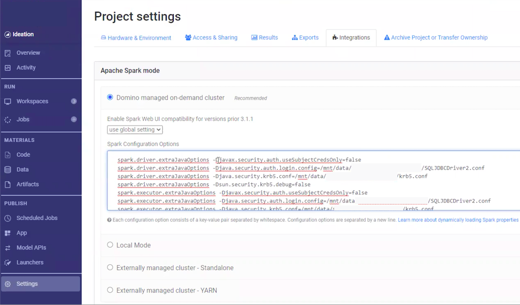 Project_settings_-_Integrations_-_Apache_Spark_mode.png