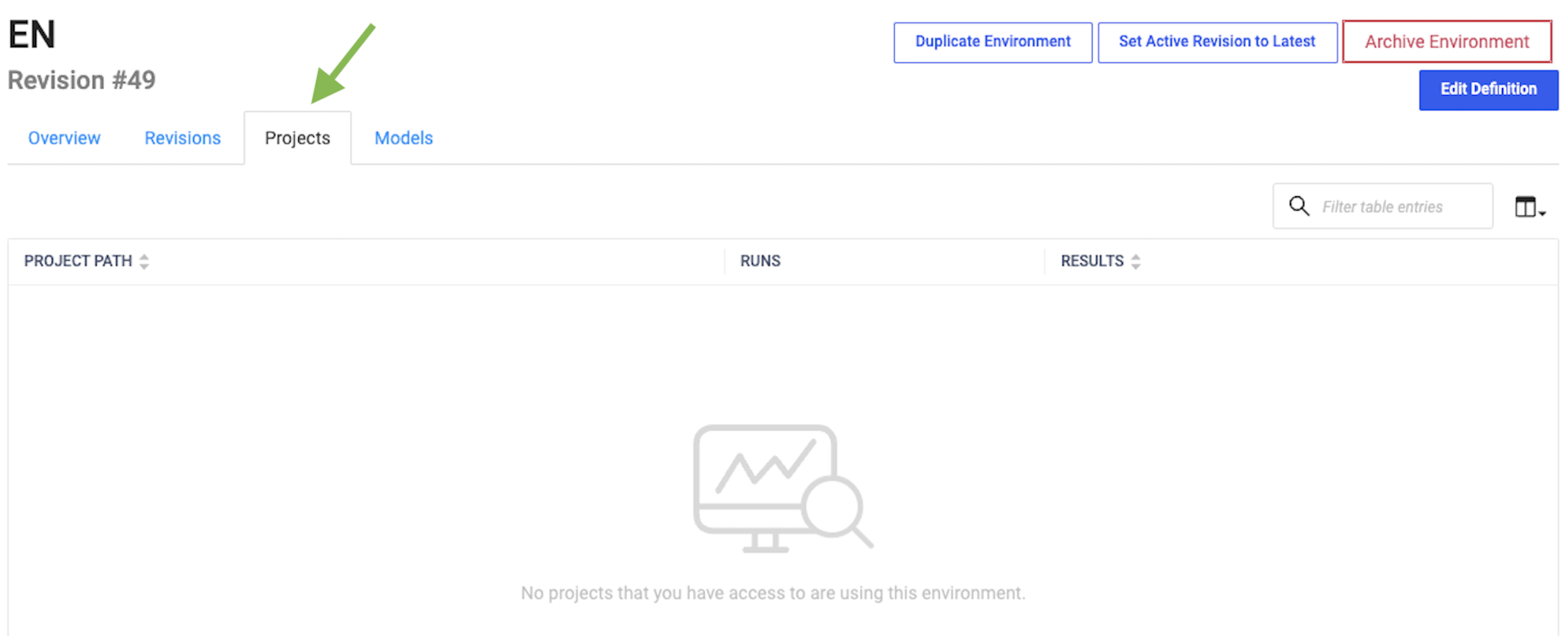 Env Projects tab - no projects listed.png